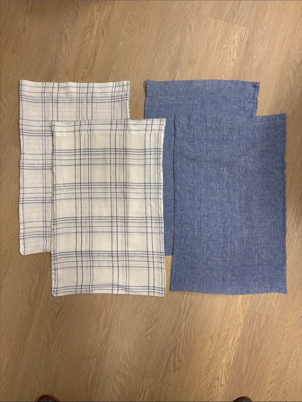 4 LL BEAN 100% linen standard pillowcases